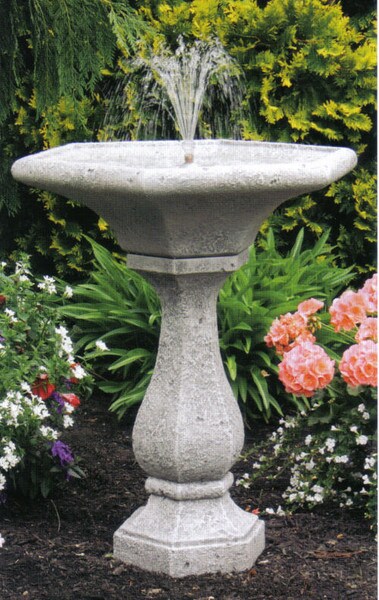 Chelsea Fleur De Lis Hexagon Fountain Cast Stone